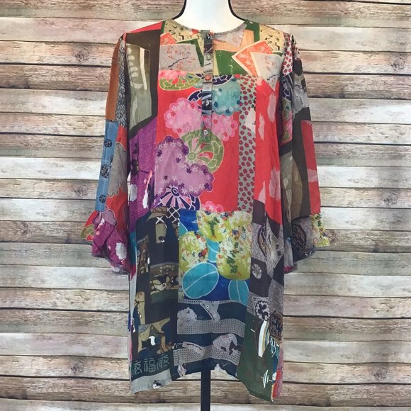 NWT $240 Johnny Was Size M Medium Vera Tunic Style C24221B2 Multicolor SOLD OUT - Picture 3 of 8